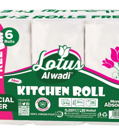 LOTUS AL WADI KITCHEN ROLL 6X90 SHEETS