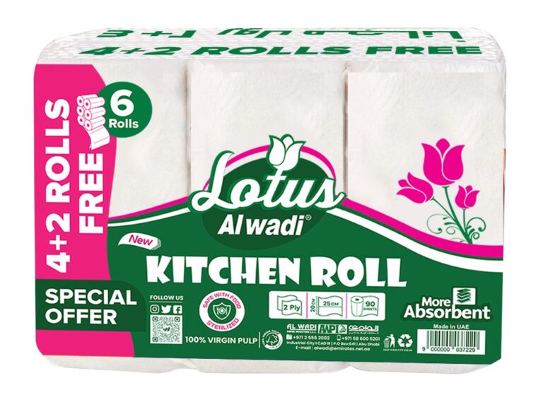 LOTUS AL WADI KITCHEN ROLL 6X90 SHEETS