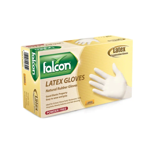 FALCON LATEX GLOVES (L) POWDER FREE 100S
