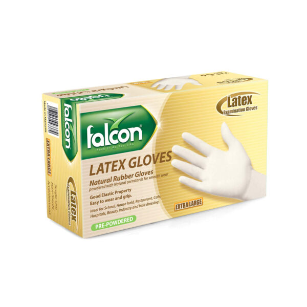 FALCON LATEX GLOVES (XL) WITH POWDER 100S