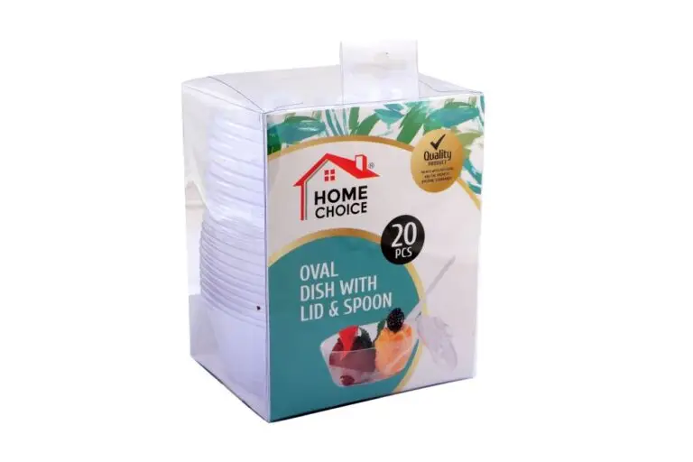 HOME CHOICE OVAL CUP WITH LID & SPOON 20 PCS