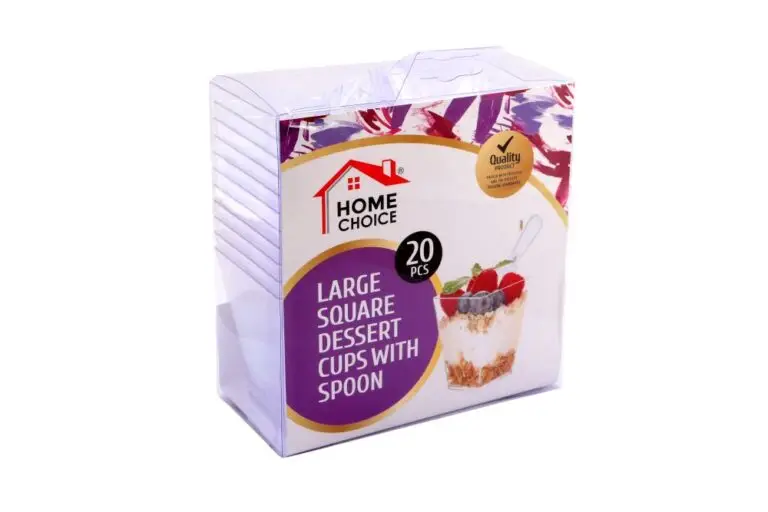 HOME CHOICE SQUARE CUP WITH SPOON 20 PCS