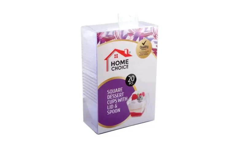 HOME CHOICE SQUARE CUP WITH LID & SPOON 20 PCS