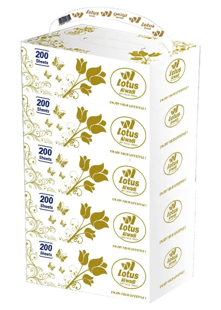 LOTUS AL WADI FACIAL TISSUE 5X200S 2PLY